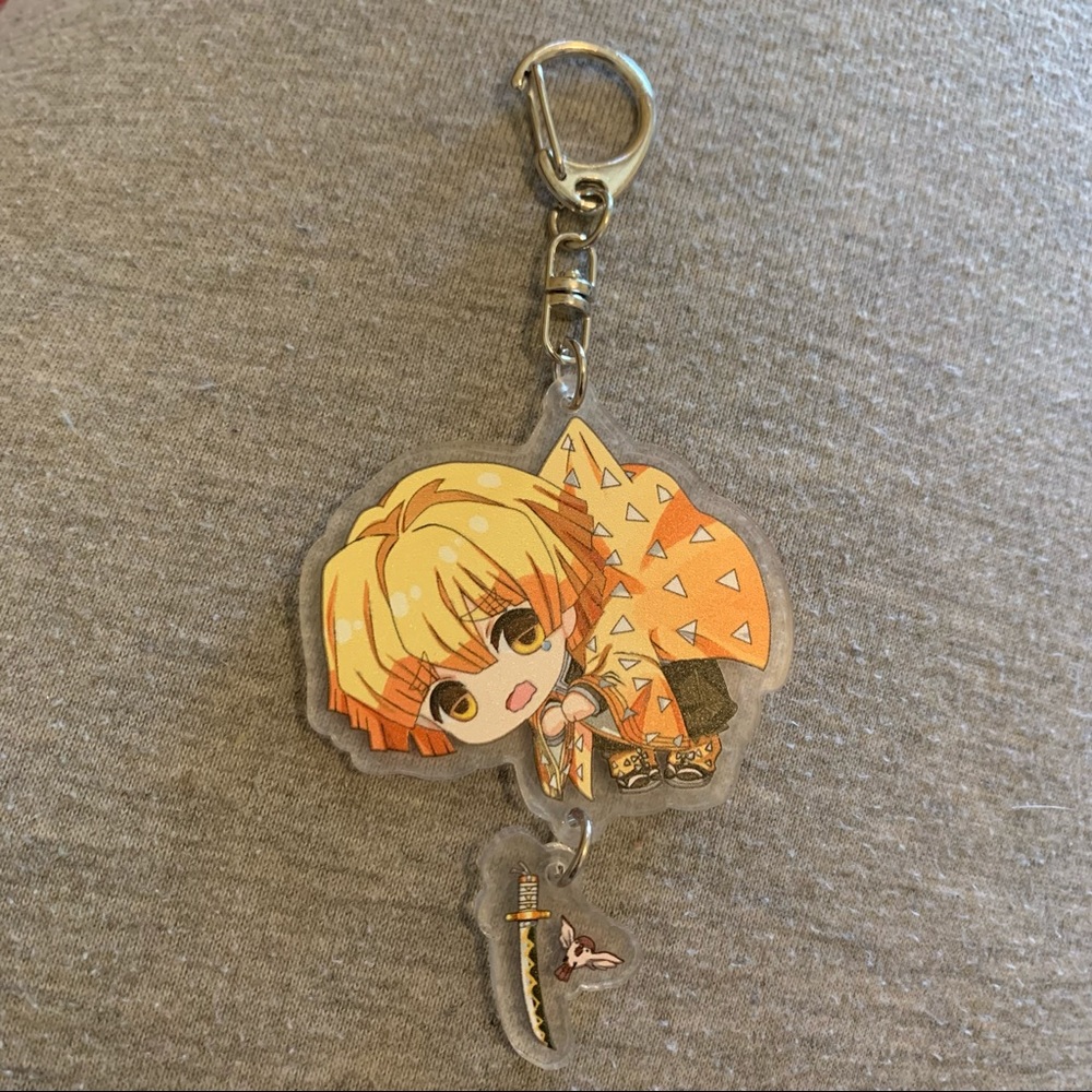 Anime Demon Slayer Zenitsu Agatsuma Charm Keychain